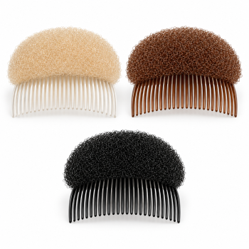 Quiff Shaper with Comb in blonde, brown and black on a white background