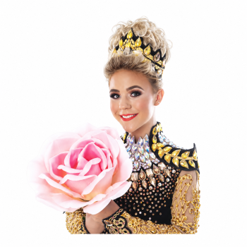 Camelia Rose Alliyah bun wig with gold and black crown