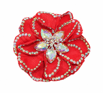 Camelia Rose Fabric Flowers Double Diamonte
