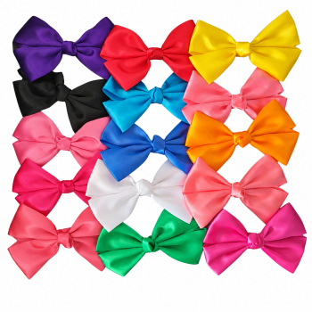 Camelia Rose six-inch satin bows shown larger on a white background